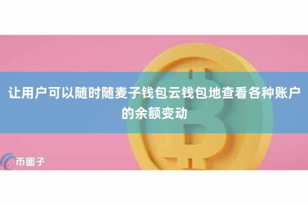 让用户可以随时随麦子钱包云钱包地查看各种账户的余额变动