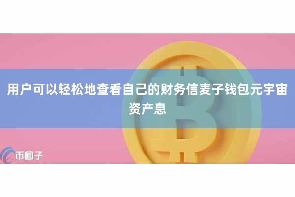 用户可以轻松地查看自己的财务信麦子钱包元宇宙资产息