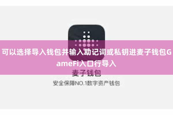 可以选择导入钱包并输入助记词或私钥进麦子钱包GameFi入口行导入