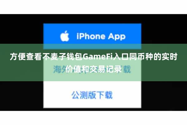 方便查看不麦子钱包GameFi入口同币种的实时价值和交易记录