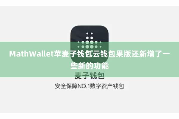 MathWallet苹麦子钱包云钱包果版还新增了一些新的功能