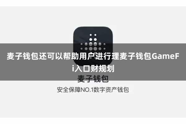 麦子钱包还可以帮助用户进行理麦子钱包GameFi入口财规划