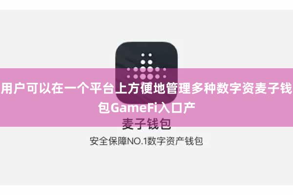 用户可以在一个平台上方便地管理多种数字资麦子钱包GameFi入口产